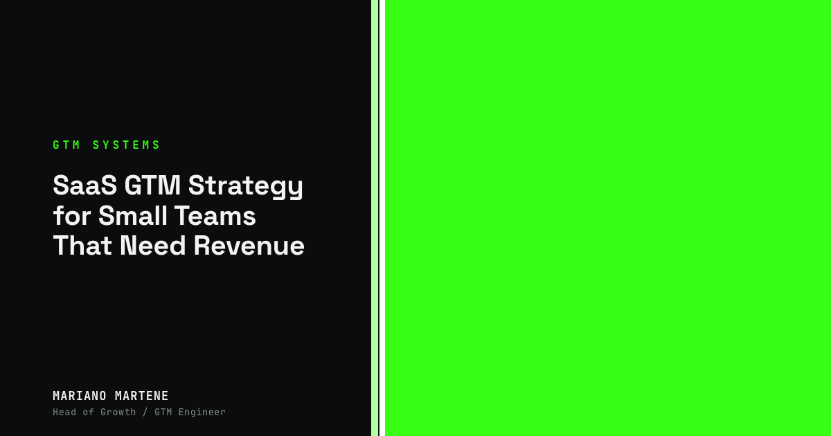 SaaS GTM Strategy for Small Teams That Need Revenue