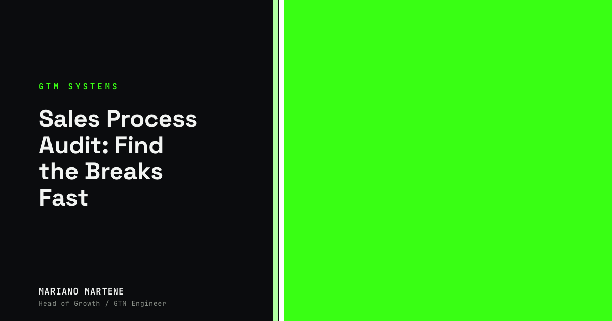 Sales Process Audit: Find the Breaks Fast